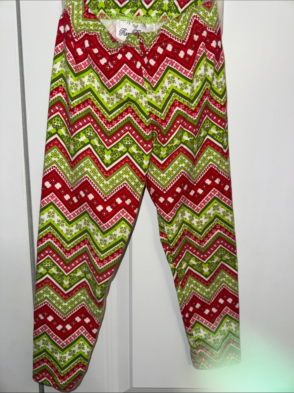 Rare Editions Red Glitter Santa Tunic with Holiday Leggings - Picture 4 of 5